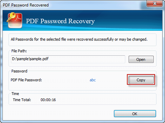 recover pdf password