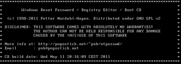 Windows Vista Password Reset