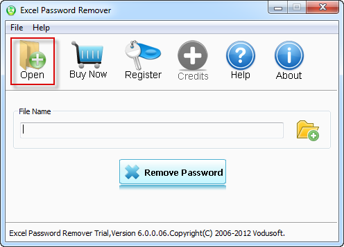 Click to view Vodusoft Excel Password Remover 6.0.0.06 screenshot