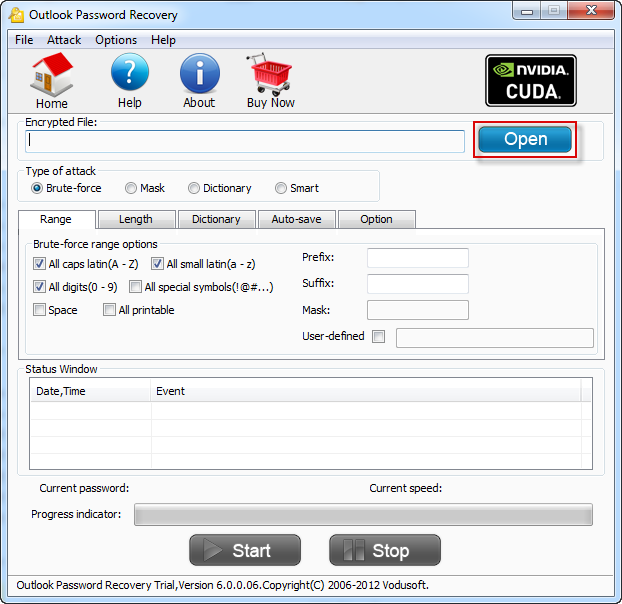 Click to view Vodusoft Outlook Password Recovery 6.0.0.06 screenshot