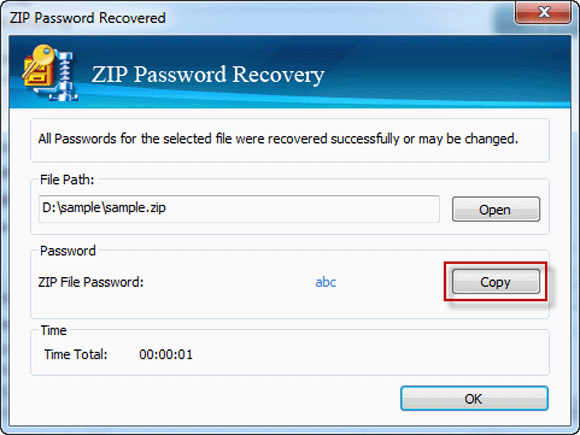 recover zip password